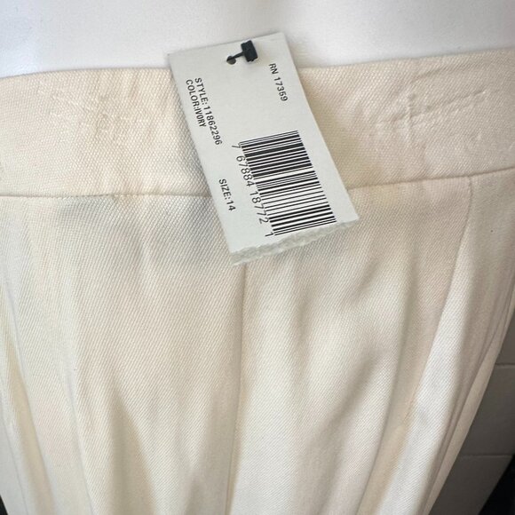nwt VTG 100% SILK Slacks ivory dress pants size 12 Linda Allard Ellen Tracy - Picture 10 of 16